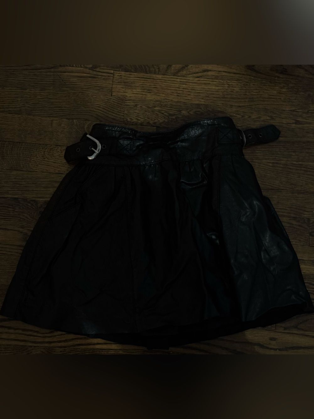 Muubaa Black Leather Jacket with Zipper Detail
